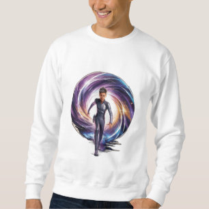 Sudadera Un viajero en el tiempo atravesando un portal, con