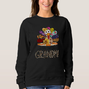 Sudadera Una Abuela Agradecida Pavo Leopardo Rojo Cuadros Q