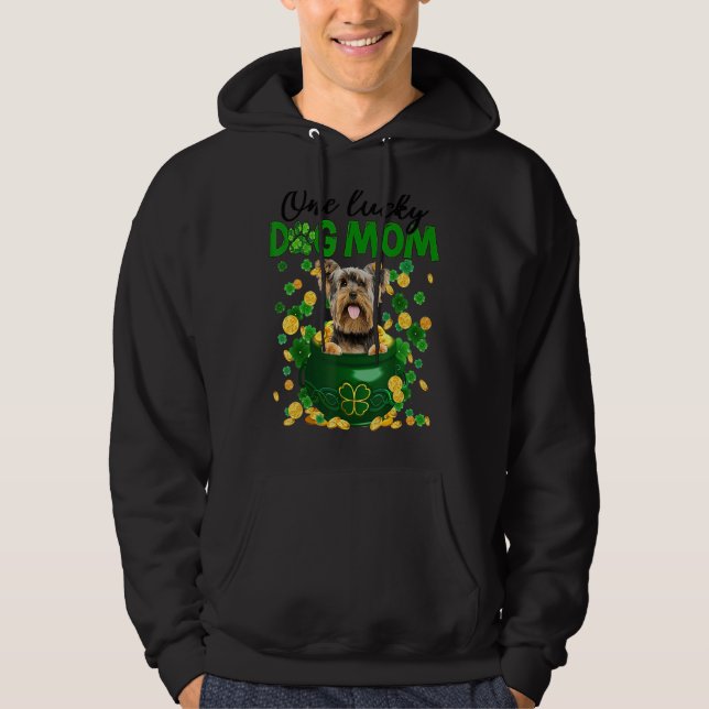 Sudadera Una afortunada madre de perro divertida Yorkshire  (Anverso)