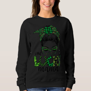 Sudadera Una afortunada mamá Messy Bun St Patricks Day Sham