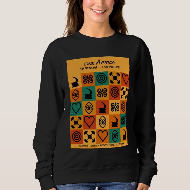 Sudadera Una África – Adinkra – Ghana -  (Anverso)