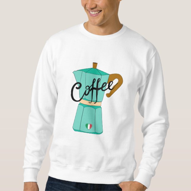 Sudadera Una cafetera moka de café italiano (Anverso)