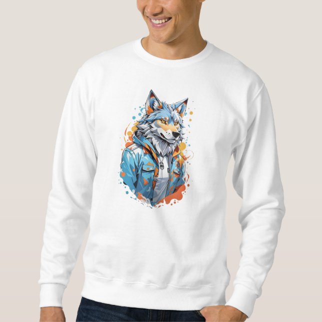 Sudadera Una camiseta de lobo (Anverso)