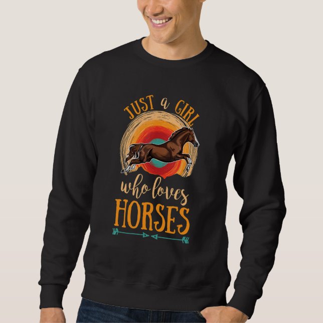 Sudadera Una chica que ama los caballos de equitación a cab (Anverso)