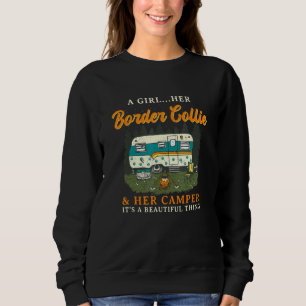 Sudadera Una Chica Su Collie Fronteriza Y Su Pastor De Camp