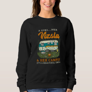 Sudadera Una Chica Su Vizsla Y Su Puntero Húngaro Camper