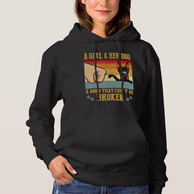 Sudadera Una Chica Y Su Doberman Pinscher Doberman (Anverso)