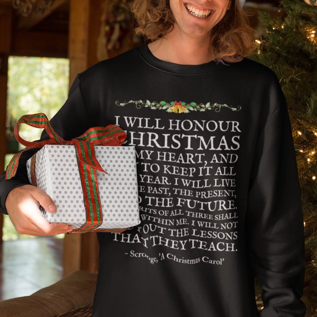 Sudadera Una cita de Carol Scrooge para los Navidades Charl (This Christmas sweatshirt quotes Dickens "A Christmas Carol" in vintage typography.)