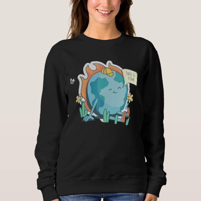 Sudadera Una declaración irónica sobre el cambio climático  (Anverso)