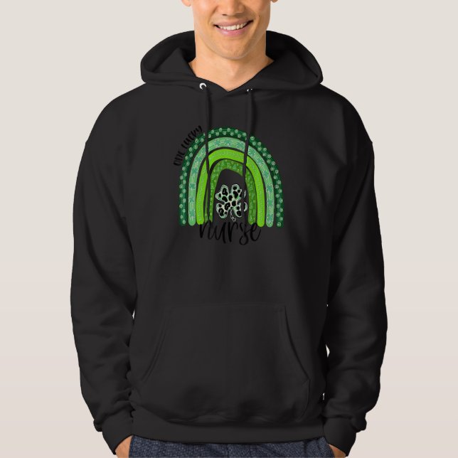 Sudadera Una enfermera afortunada Boho Rainbow Leopard Iris (Anverso)