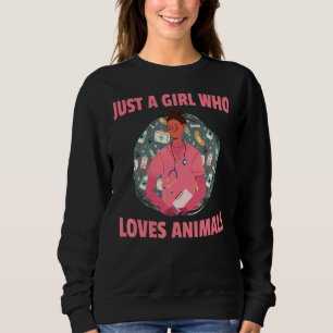 Sudadera Una enfermera veterinaria cuida a una Chica que am
