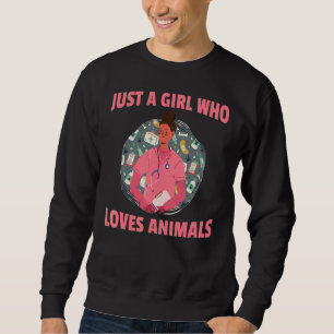 Sudadera Una enfermera veterinaria cuida a una Chica que am