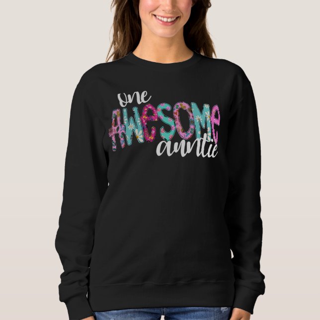 Sudadera Una impresionante tía con flores imprimió el día d (Anverso)