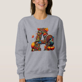 Sudadera Una letra A al estilo Día de Acción de Gracias