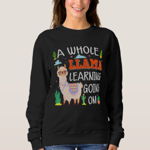 Sudadera Una Llama entera aprendiendo sobre la alpaca apren