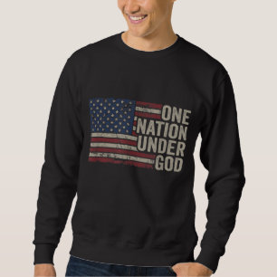 Sudadera UNA NACIÓN BAJO DIOS - Christian USA Vintage Ameri