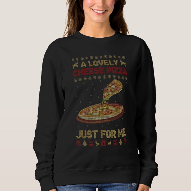 Sudadera Una preciosa pizza de queso sola Funny Kevin X Mas (Anverso)