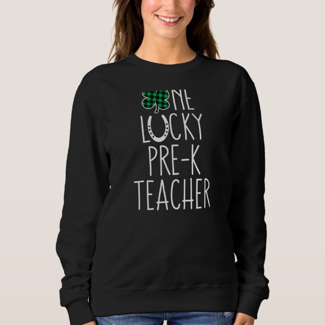Sudadera Una profesora afortunada de Prek St Patricks Day F (Anverso)
