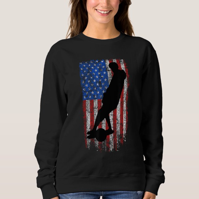 Sudadera Una rueda bandera de EE. UU. Patineta de una rueda (Anverso)