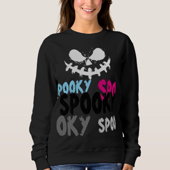 Sudadera Una sonrisa Spooked Face Halloween Sweatshirt (Anverso)