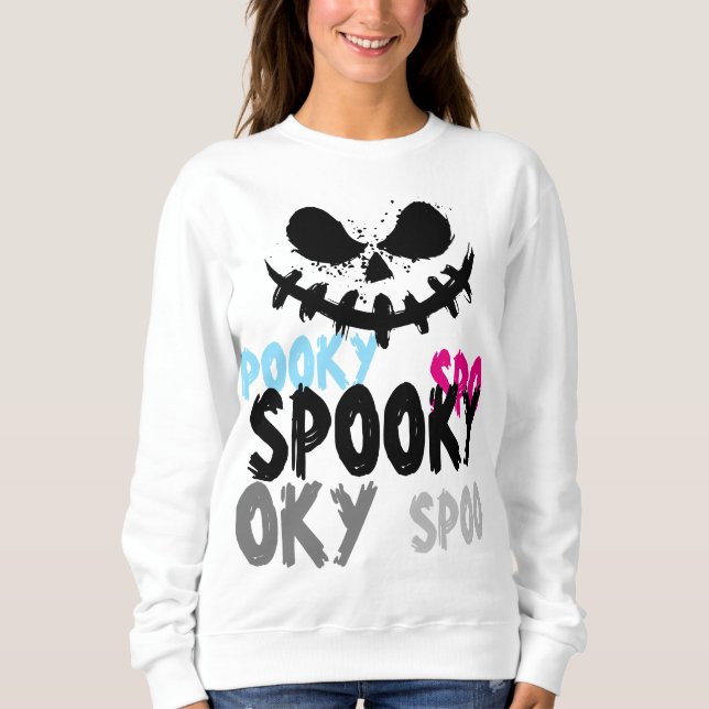 Sudadera Una sonrisa Spooked Face Halloween Sweatshirt (Anverso)