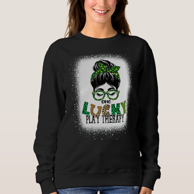 Sudadera Una Terapia De Juego Afortunada Bleached Messy Bun (Anverso)