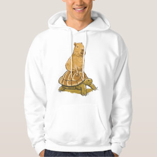 Sudadera Una tortuga animal capibara curiosa cuida al capib