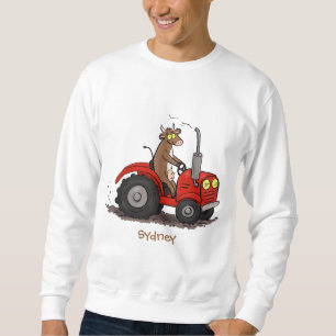 Sudadera Una vaca feliz y linda conduciendo a un personaliz