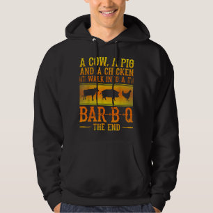 Sudadera Una Vaca, Un Cerdo Y Un Pollo Entran A Un Bar B Qh