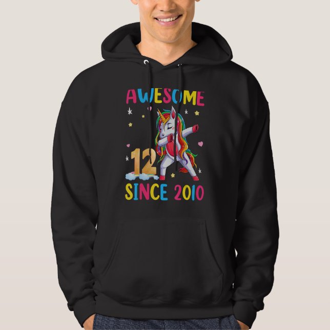 Sudadera Unas 12.ª Ropa De Cumpleaños De Unicornio Para Chi (Anverso)