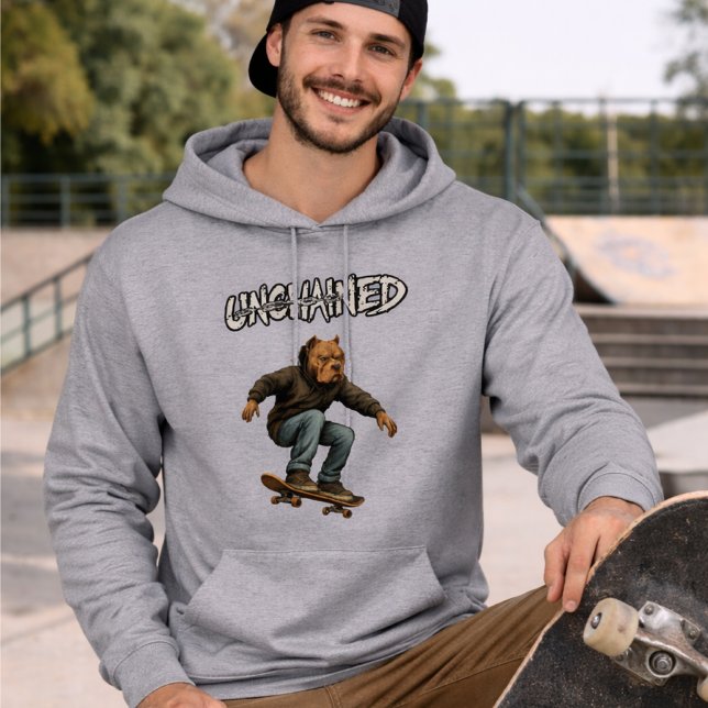 Sudadera Unchained Skater Pitbull - Skateboarding Graphic (Subido por el creador)