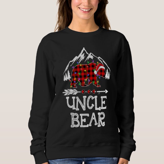 Sudadera Uncle Bear Buffalo Plaid Matching Family Christmas (Anverso)