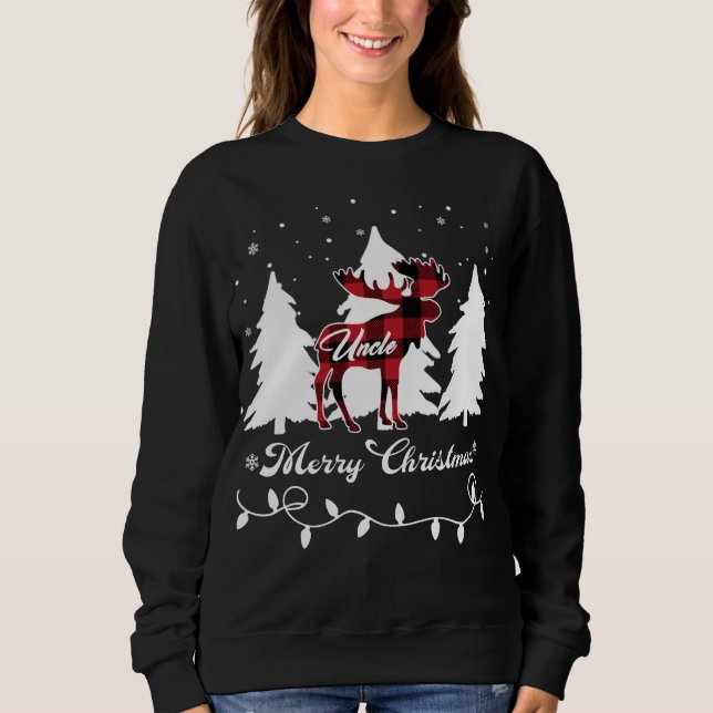 Sudadera Uncle Moose Buffalo Red Plaid Christmas Matching F (Anverso)