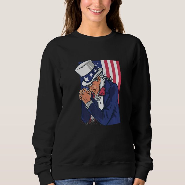 Sudadera Uncle Sam Praying Us American Patriotic Culture 4t (Anverso)