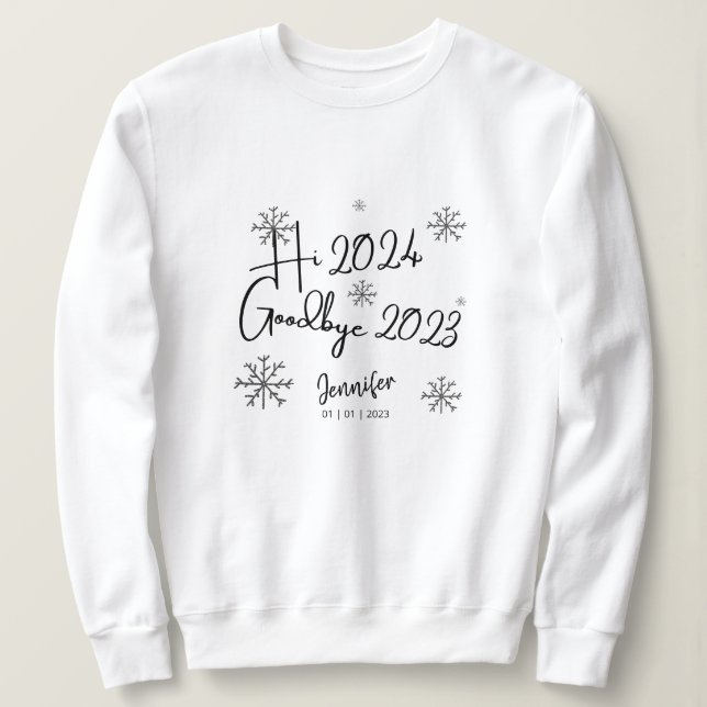 Sudadera Único Y Moderno Feliz Año Nuevo Personalizado (Anverso del diseño)