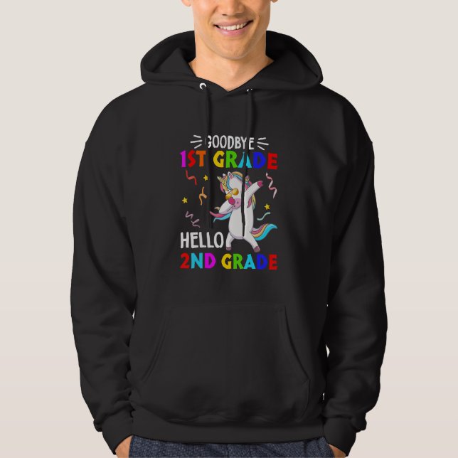 Sudadera Unicorn Back To School Hello Second Grade Goodbye  (Anverso)
