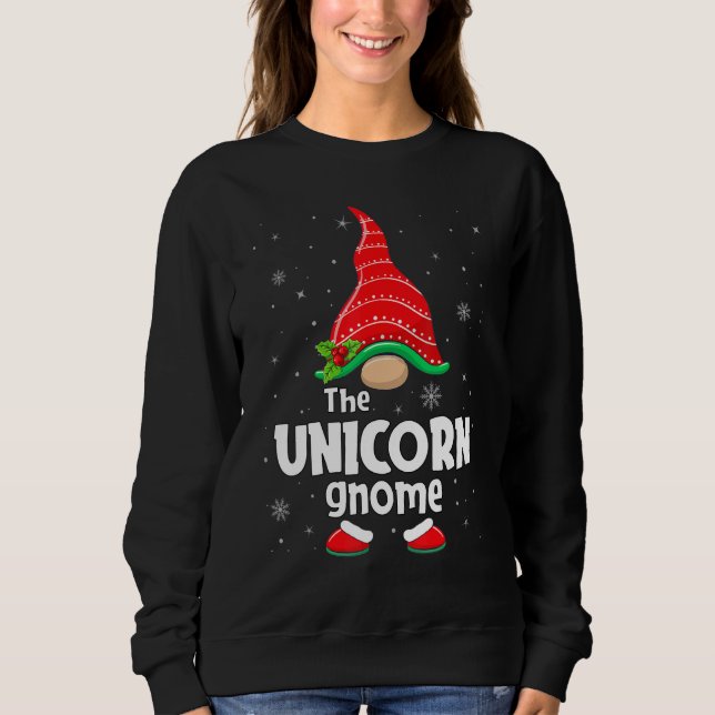 Sudadera Unicorn Gnome Matching Family Group Christmas Part (Anverso)