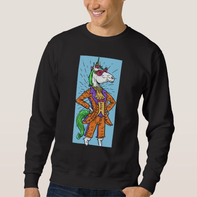Sudadera unicorn horse mardi gras fest (Anverso)