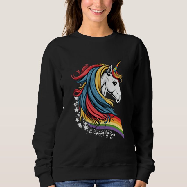 Sudadera Unicorn LGBTQ Pride Rainbow Horse (Anverso)