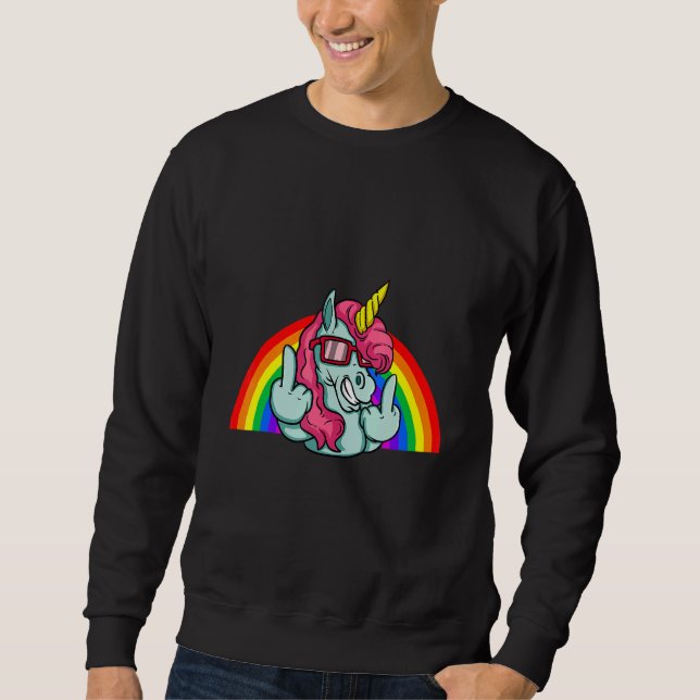 Sudadera Unicorn Middle Finger I Can Take Me (Anverso)