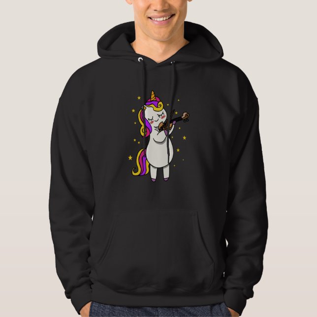 Sudadera Unicorn Playing Violin Magical Violinist Unicorn (Anverso)