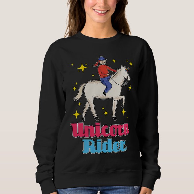 Sudadera Unicorn Rider Horse Jumping Loves Equestrian Sport (Anverso)