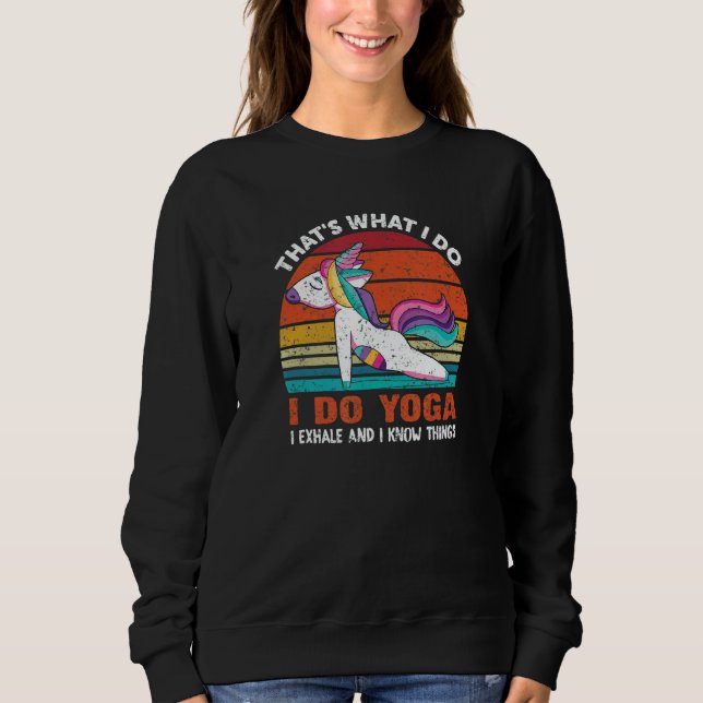 Sudadera Unicorn Yoga Namaste I Know Things  Downward Dog (Anverso)