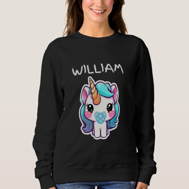 Sudadera Unicornio bebé con Pacífico azul personalizado par (Anverso)