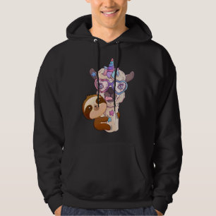 Sudadera Unicornio calibre marrón eslogan animal arco iris 