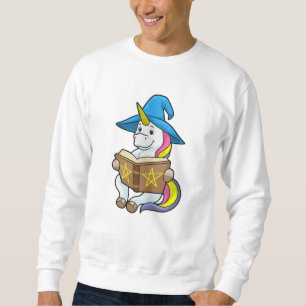 Sudadera Unicornio como asistente con libro y Gorra