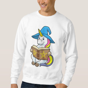 Sudadera Unicornio como asistente con libro y Gorra