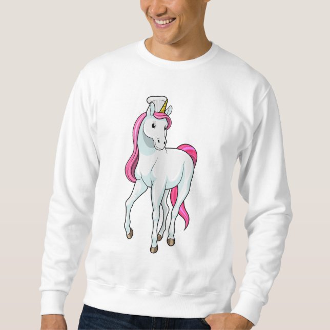 Sudadera Unicornio como cocinero con gorra de chef (Anverso)