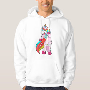 Sudadera Unicornio como enfermera en vacunación y jeringas