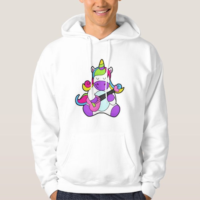 Sudadera Unicornio como músico con guitarra (Anverso)